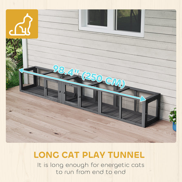 Modular cat tunnel, dark grey