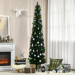 7ft Green Artificial Christmas Tree with Black Folding Stand