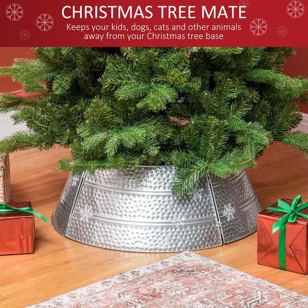 66cm Christmas Tree Skirt with Snowflake Pattern