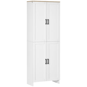 4-door kitchen cabinet with adjustable shelves, white