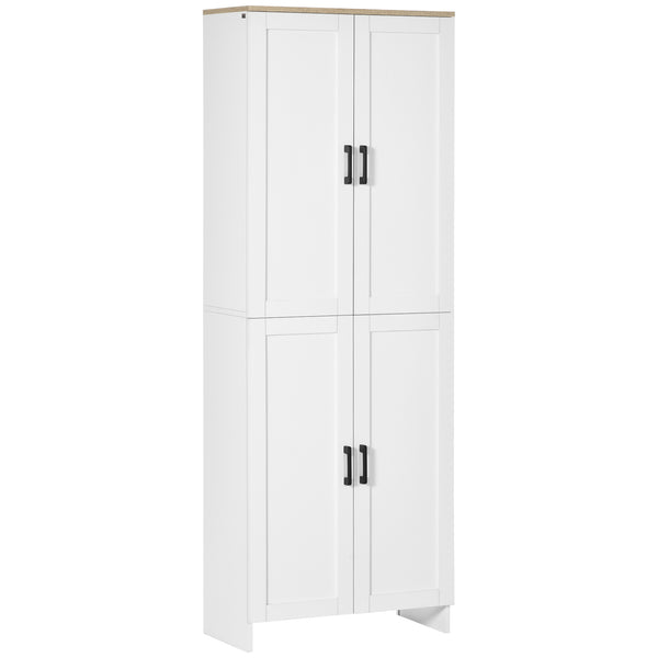 4-door kitchen cabinet with adjustable shelves, white