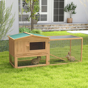 Outdoor rabbit hutch with run and durable roof