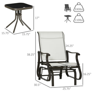 3-piece rocking bistro set, cream white
