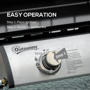 2-burner gas barbecue, silver