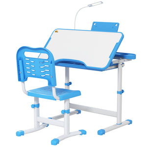 Children's study table with tilting top, blue