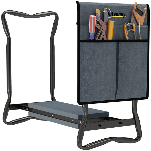 Folding garden bench and kneeler with foam seat