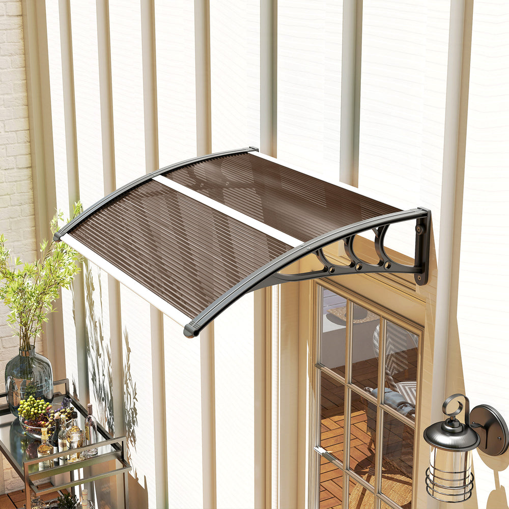 3.9 x 2.5 ft door and window awning, brown