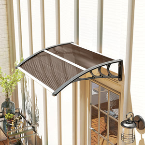 3.9 x 2.5 ft door and window awning, brown