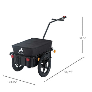 Multifunctional steel bicycle trailer, black