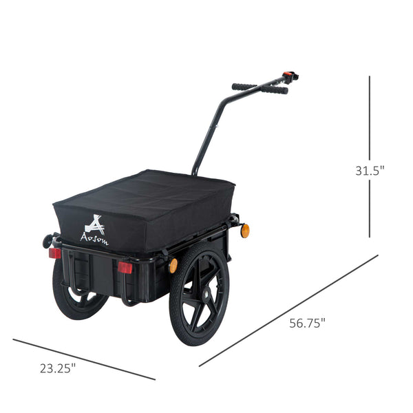 Multifunctional steel bicycle trailer, black