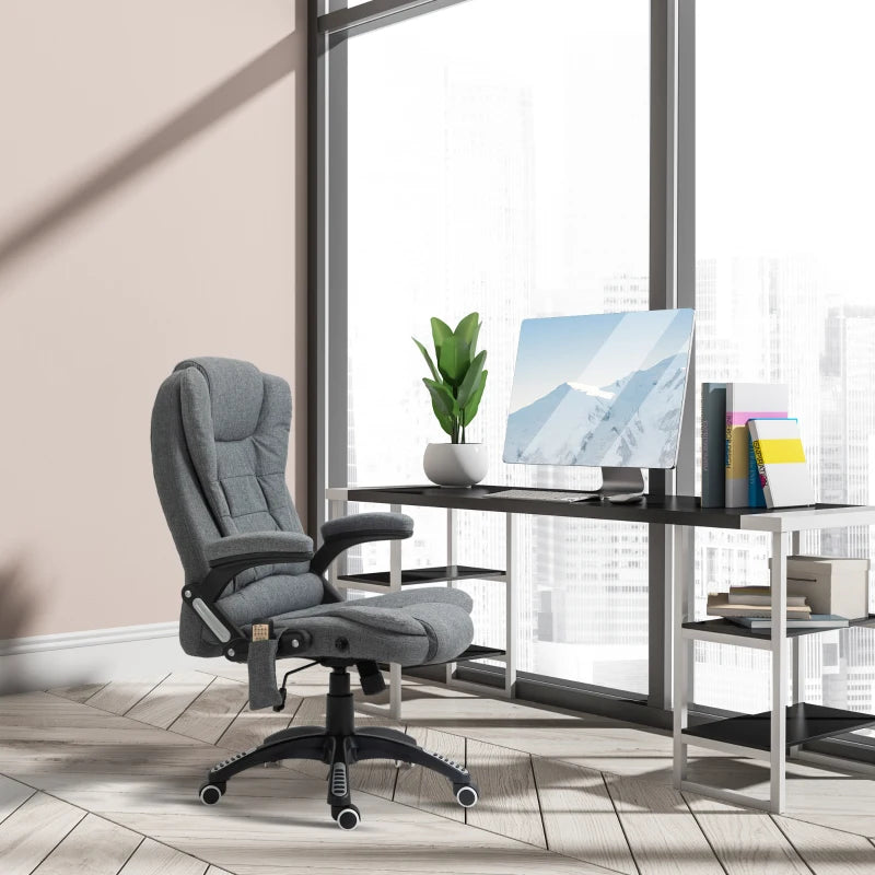 6-point vibrating massage office chair, grey