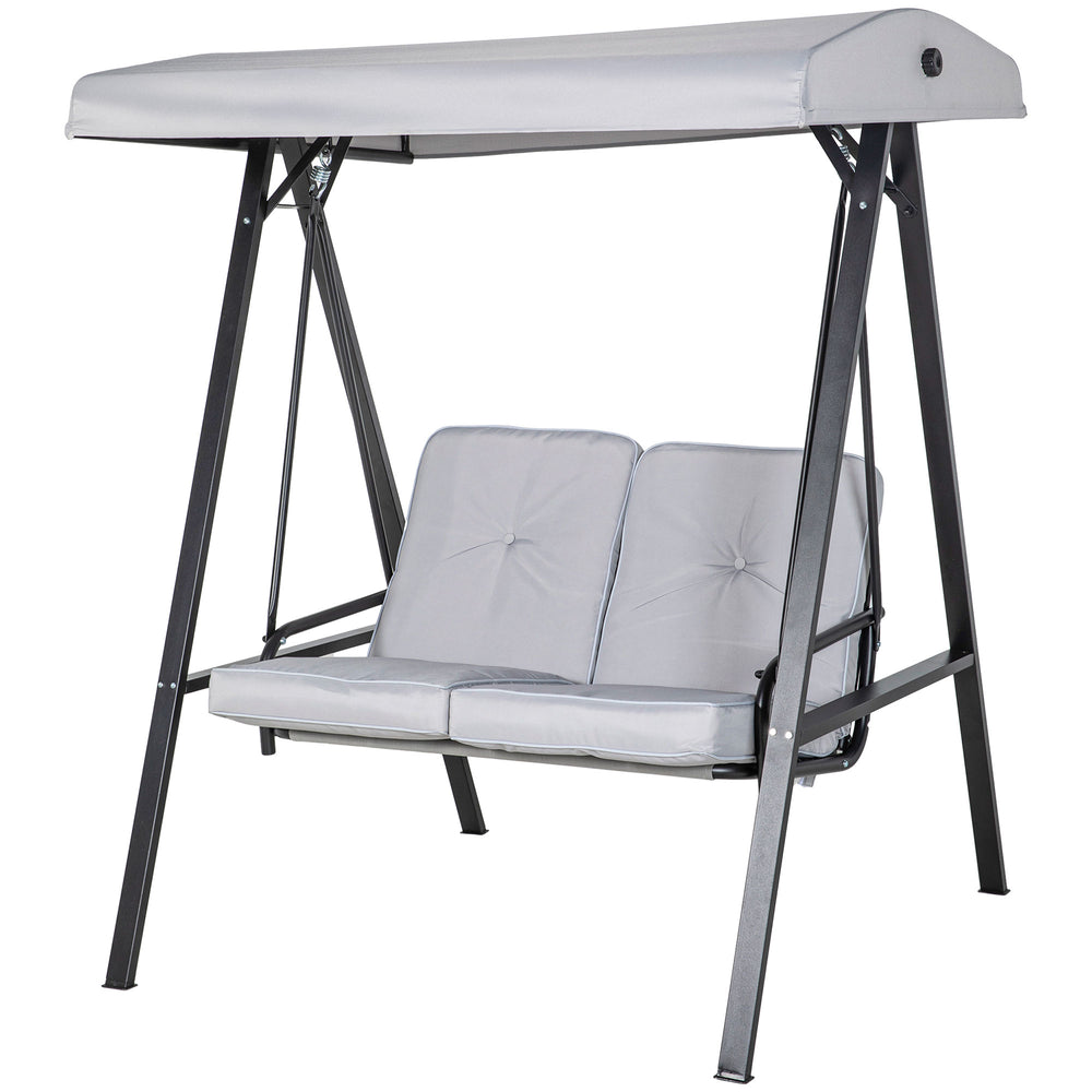2-seater swing with adjustable canopy, grey
