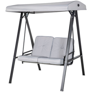 2-seater swing with adjustable canopy, grey
