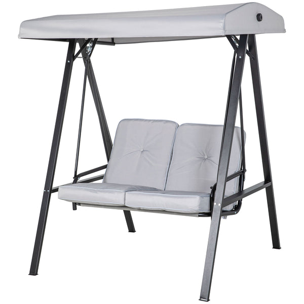2-seater swing with adjustable canopy, grey