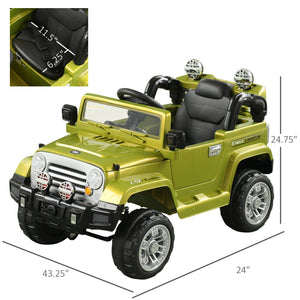 12V electric jeep with remote control, green
