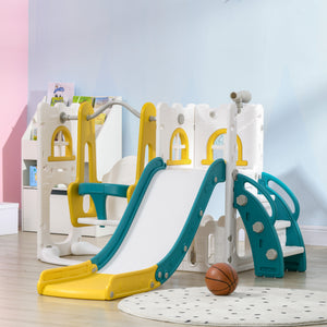 6-in-1 Yellow Swing and Slide Set