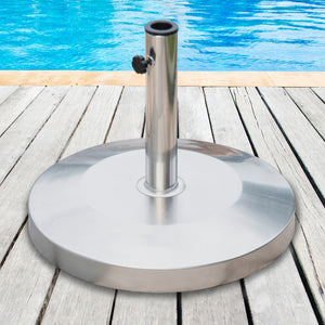 Round cement parasol base, silver 