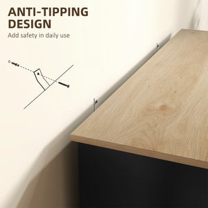 Modern Sideboard with Drawer, Adjustable Shelf, 3 Doors, for Dining Room, Black