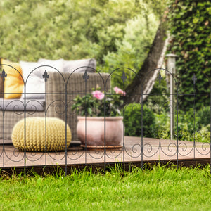 Set of 8 metal garden fence panels