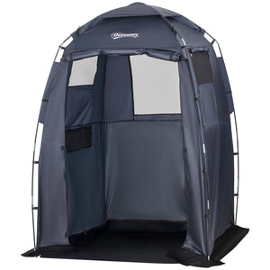 Shower Tent 60" x 60" x 82" Extra Large, Portable Privacy Camping Shelter with Windows and Ground Sheet, Dark Blue