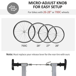 Magnetic Indoor Bike Mount with Quick Release Skewer, Silver