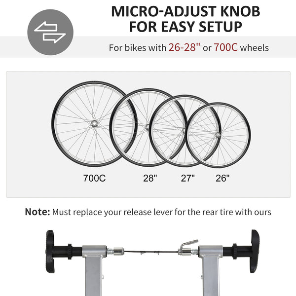 Magnetic Indoor Bike Mount with Quick Release Skewer, Silver