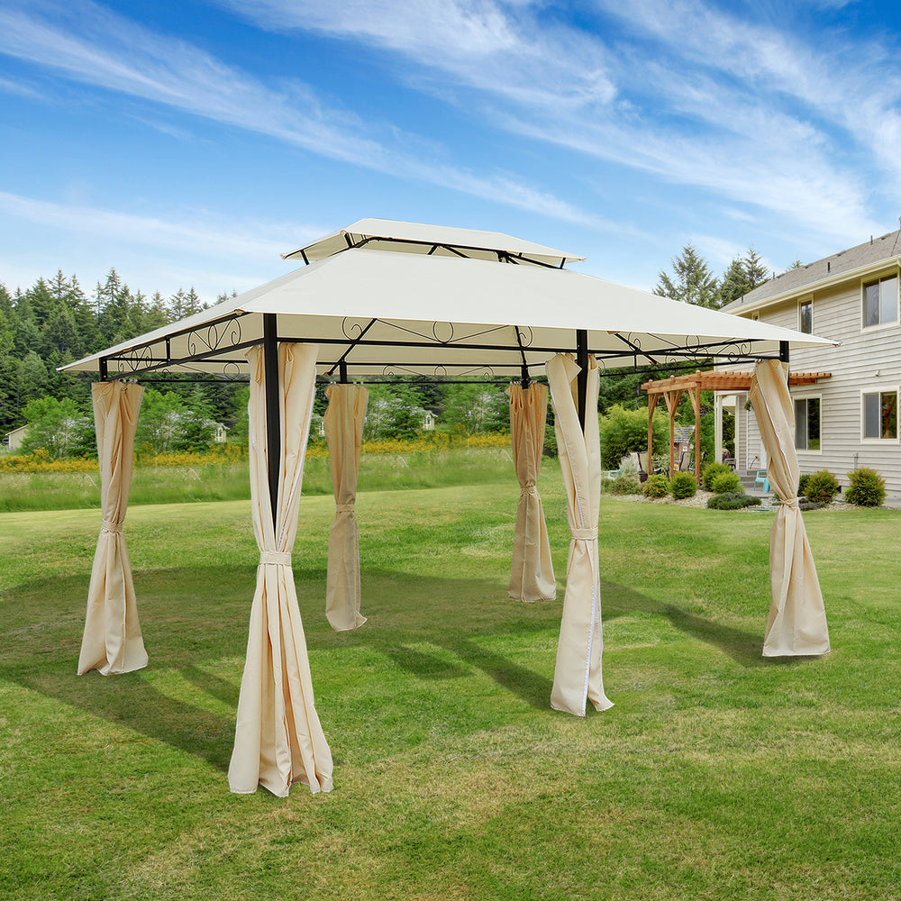 10 x 13 gazebo with soft roof, steel frame, cream white 