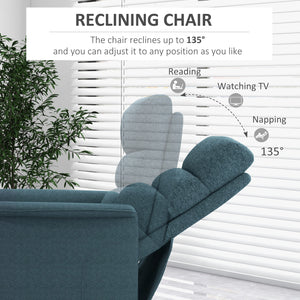 Electric lift chair for the elderly with remote control, blue