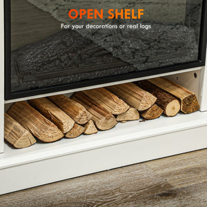 46" 1400W Electric Fireplace with Mantel and Shelf, White
