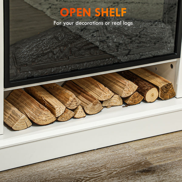 46" 1400W Electric Fireplace with Mantel and Shelf, White