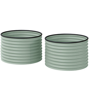 Set of 2 raised garden beds with safety edging, green