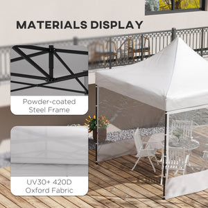 10 x 10 folding gazebo with wheeled carry bag and side panels