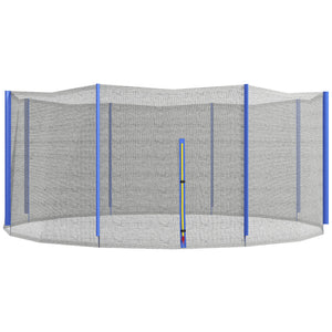 Soozier Trampoline Net Enclosure for 14ft Round Trampoline with 8 Straight Poles Poles Not Included, Weather Resistant Trampoline Netting Replacement with Zippered Entrance, Blue