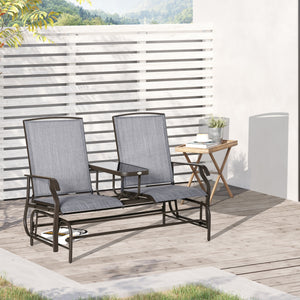2-seater sliding garden bench