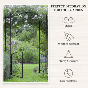 Metal garden arch with gate