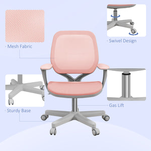 Office chair with mesh backrest, pink