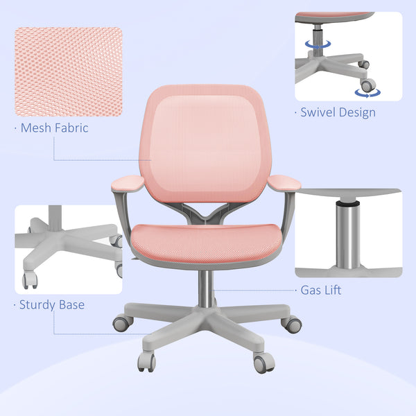 Office chair with mesh backrest, pink