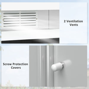 Metal garden shed with foundation kit, ventilation and doors, dark green