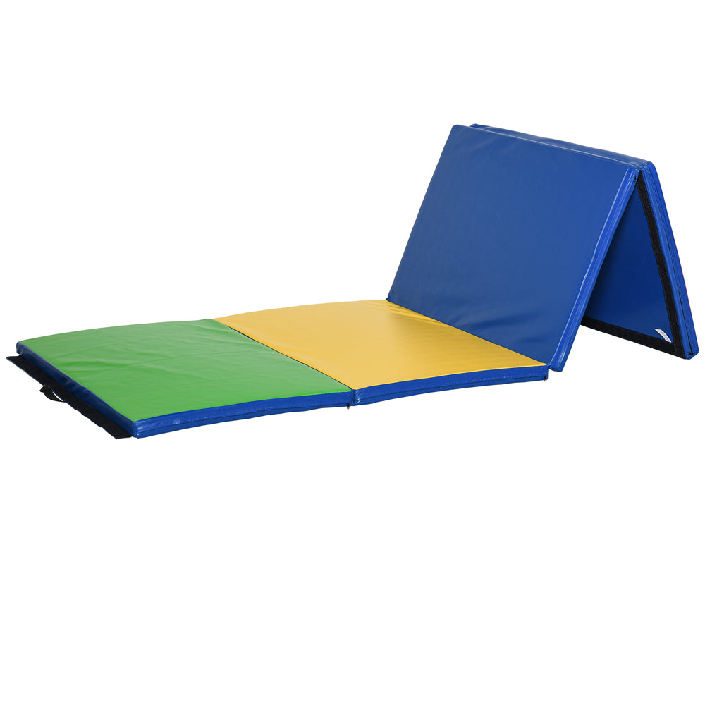 4'x10'x2'' Folding Gym Mat with Carry Handles, Multicolor