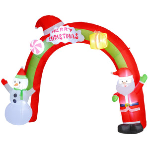 3 meter inflatable Christmas arch with Santa and snowman