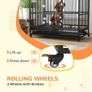 Robust 49" cage with removable tray, doors and opening roof