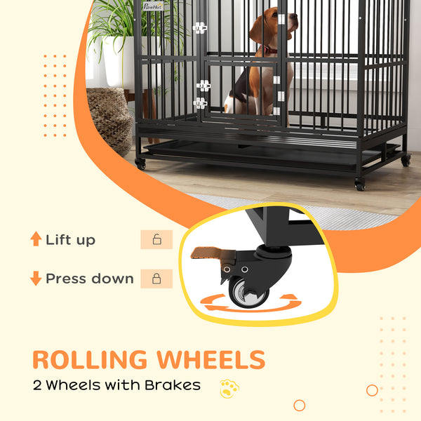 Robust 49" cage with removable tray, doors and opening roof