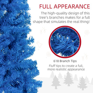 6ft Blue Artificial Christmas Tree with Automatic Opening