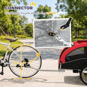 2-in-1 dog bike trailer and stroller, red