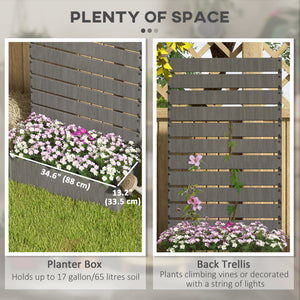 Raised planter with trellis for climbing plants, dark grey