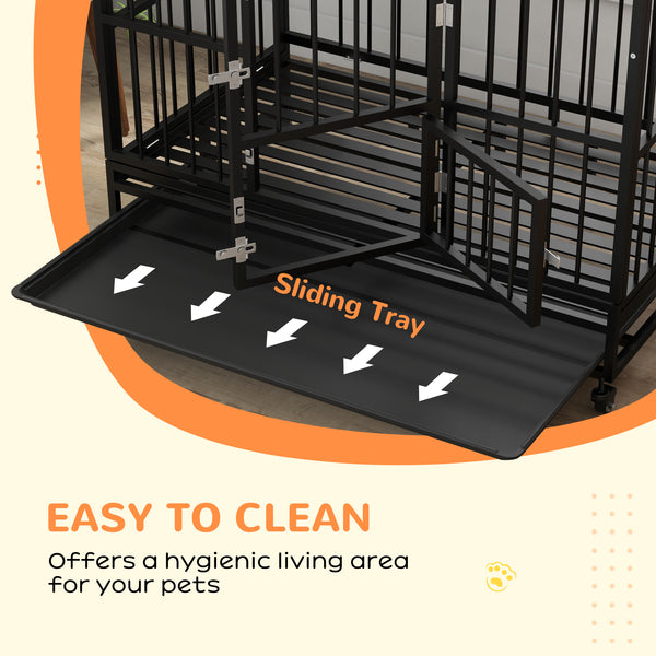 Robust 49" cage with removable tray, doors and opening roof