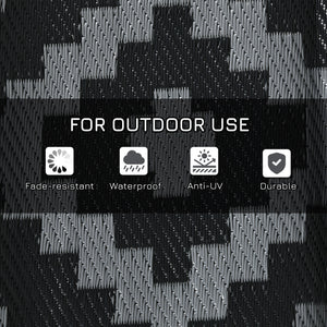 Reversible waterproof outdoor rug made of plastic straw