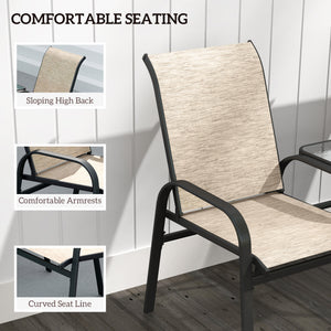 Bistro set with glass table
