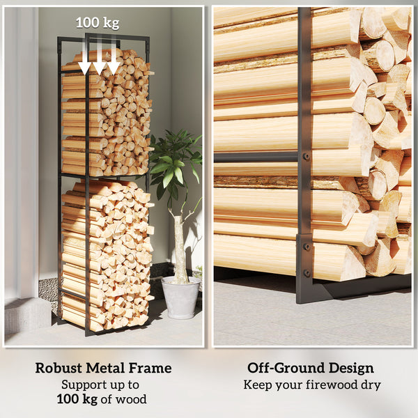 Log rack with adjustable shelf