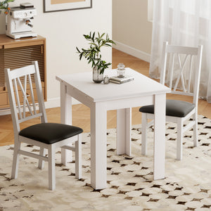 Extendable dining table for 4 to 6 people, white